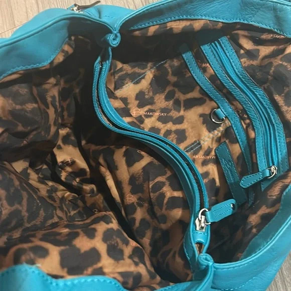Teal b. Makowsky Leather handbag - Picture 2 of 7